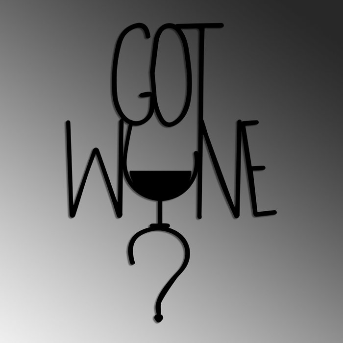 Wallity Got Wine Escultura de Pared de Metal Negra Wallity Got Wine Escultura de Pared de Metal Negra